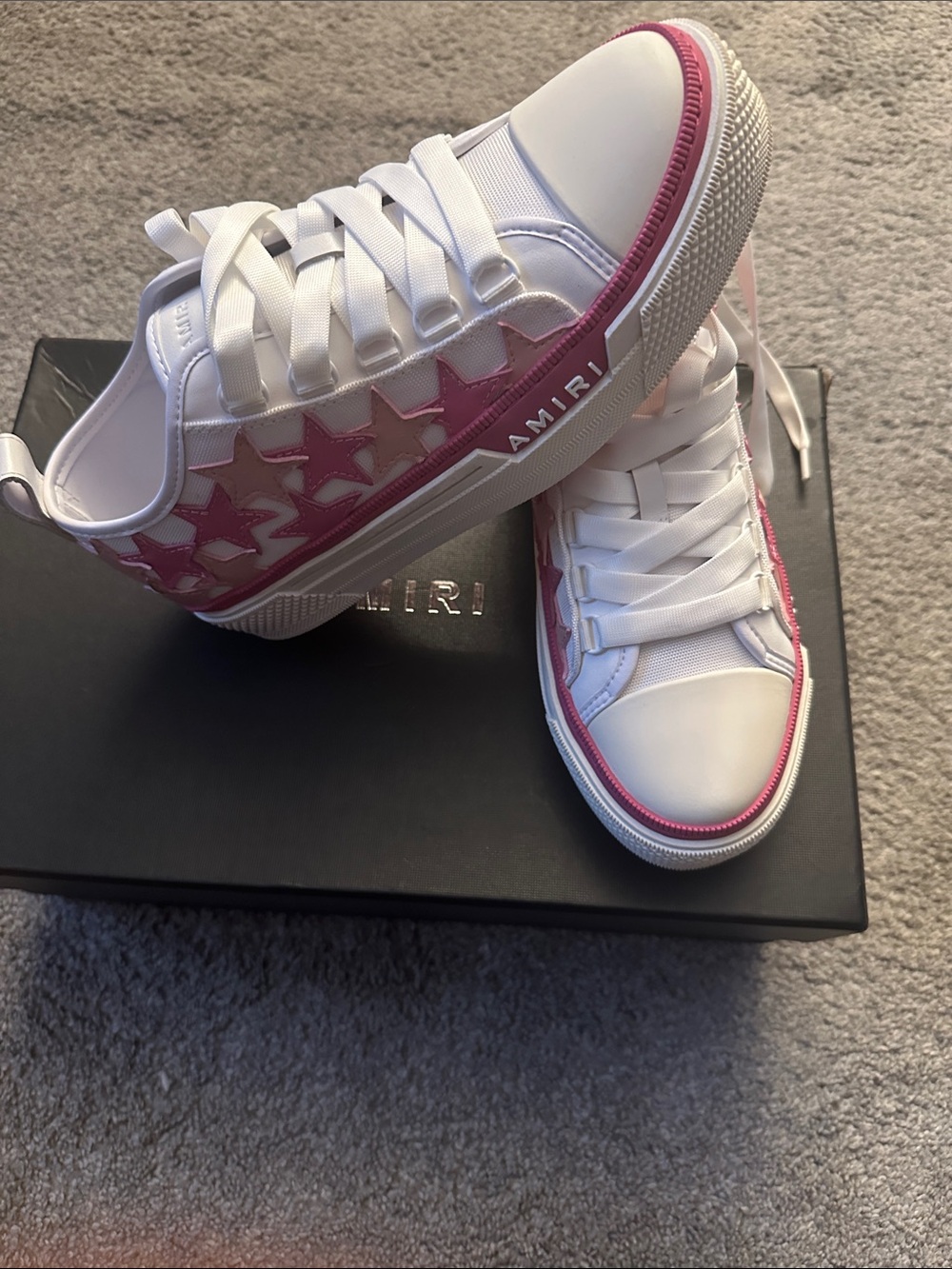 AMIRI Pink & White Star Low-Top Sneakers